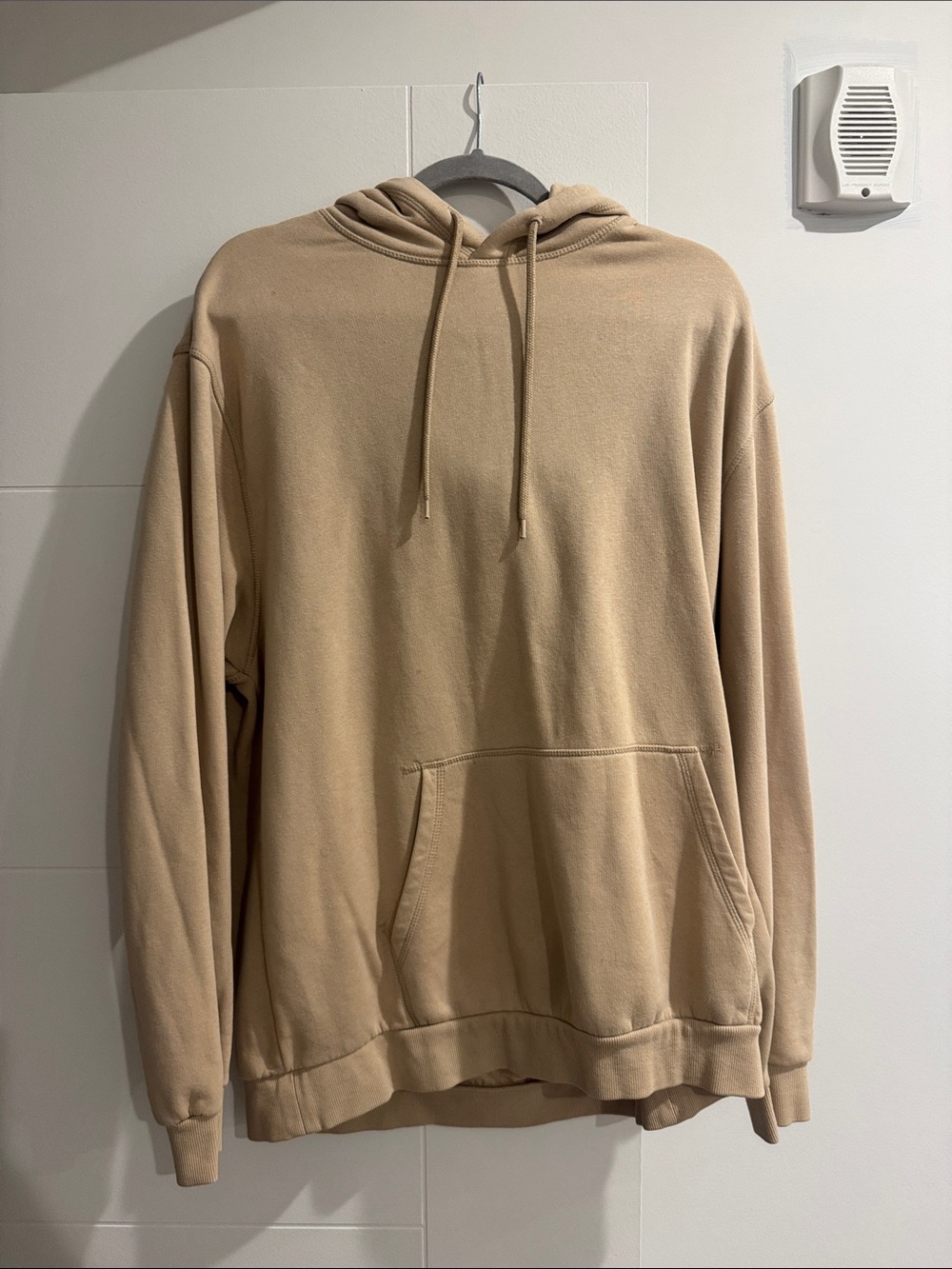 H AND M Men's Hooded Pullover Sweatshirt - Beige